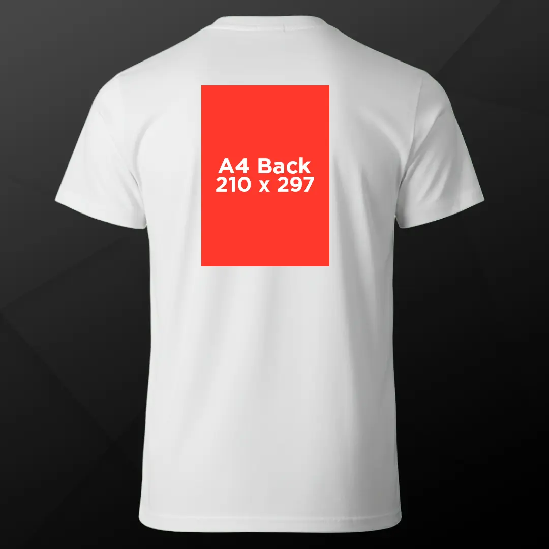 A4 Standard Centre Back - 210 x 297mm DTF Prints