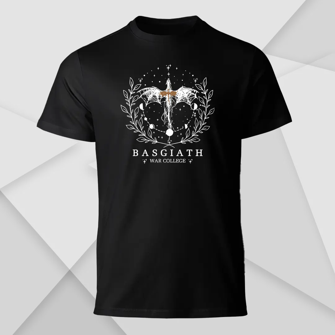 Basgiath War College DTF Printed T-Shirt on Black