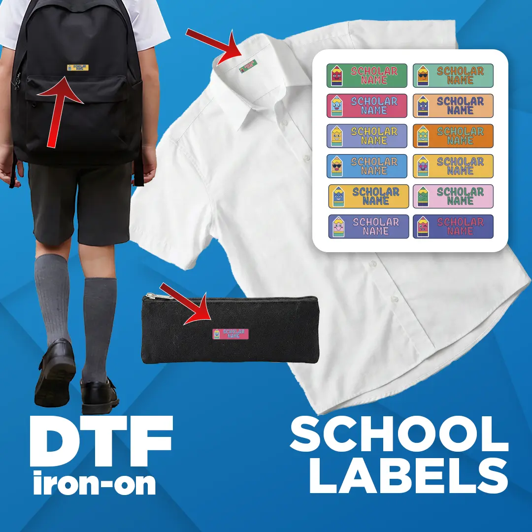 DTF Iron-On School Labels